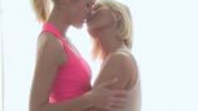 Two blonde lesbian teens fucking